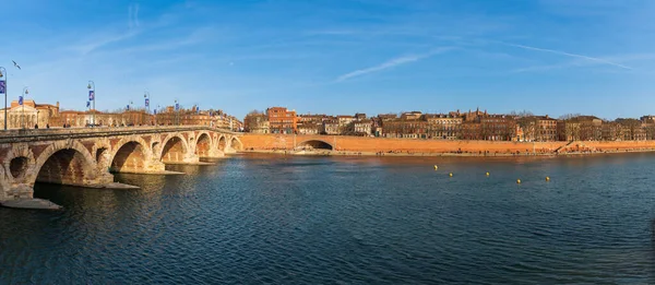 Pont Neuf Boulevard Marechal Juin Lungo Fiume Garonne Inverno Tolosa — Foto Stock