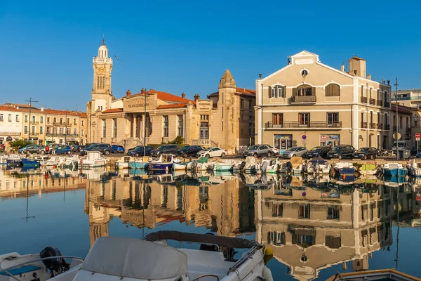 Panorama Van Het Peyradekanaal Sete Een Ochtend Het Voorjaar Herault — Stockfoto