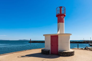 Marsilya 'da kırmızı semafor, Herault' da, Occitanie, Fransa 'da