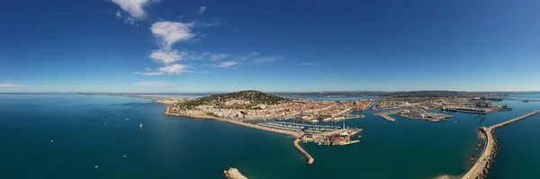 Panorama Del Puerto Deportivo Comercial Sete Día Verano Herault Occitanie — Foto de Stock