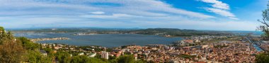 Mont Saint Clair 'den (Sete) Bassin de Thau Panoraması, Herault, Occitanie, Fransa