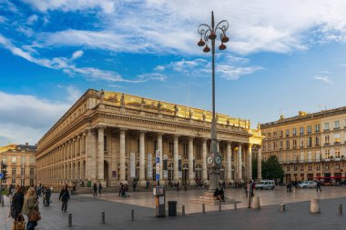 Grand Thtre de Bordeaux, New Aquitaine, Fransa Bordeaux 'da öğleden sonra