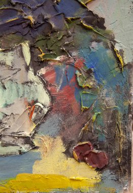 Laleler ve zambaklarla dolu, resimli bir hayatın parçası. Bir ışık vazosu koyu yaprakların arka planına karşı bir karşıtlık yaratır. İnfazın hacim tekniği hareketin etkisini yaratır..