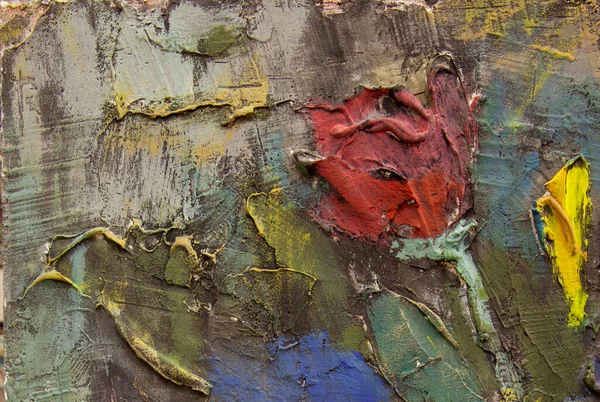 Фрагмент Живописного Натюрморта Тюльпанами Радужной Оболочкой Легкая Ваза Создает Контраст — стоковое фото