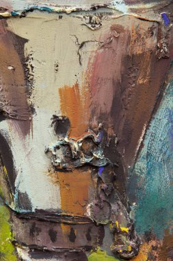 Fragment of a picturesque still life is made in a pasty technique, which conveys the volume and movement of objects. A samovar, a teapot, fruits and vegetables will harmoniously complement each other.