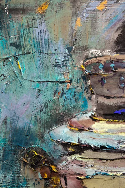 Fragment of a picturesque still life is made in a pasty technique, which conveys the volume and movement of objects. A samovar, a teapot, fruits and vegetables will harmoniously complement each other.