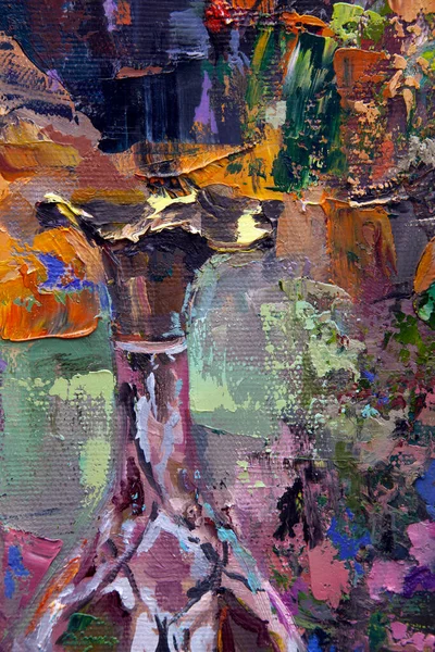 Bir Gürcü sürahisi, bir oryantal vazo, bir çaydanlık, meyve ve renk beneklerini uyumlu bir şekilde tamamlayan resimli natürmort bir yaşam..