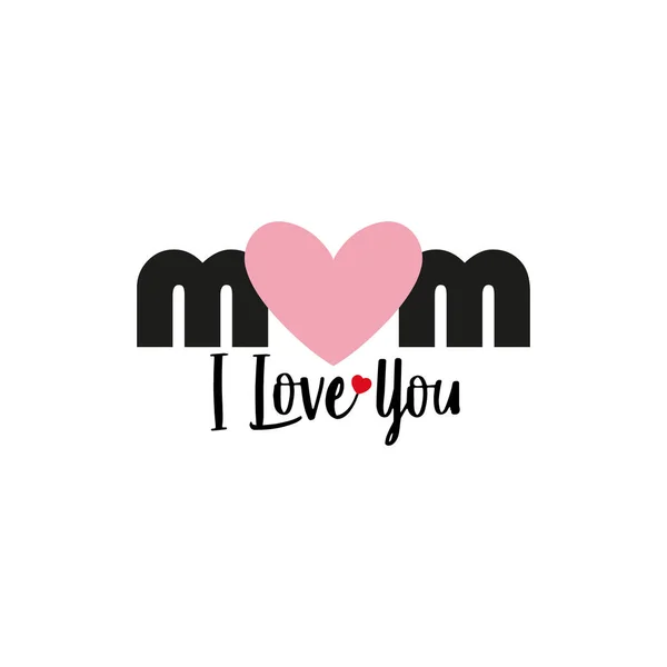 Love You Mom Süße Kalligrafie Phrase Für Den Valentinstag Handgezeichnete — Stockvektor