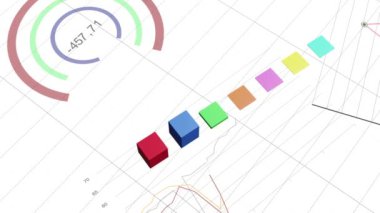 4K finansal tablo rakamların büyüdüğünü gösteriyor. arkaplanda canlandırılmış grafikler