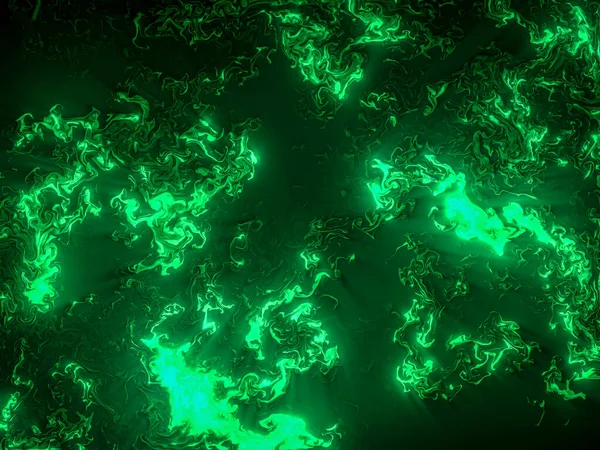 green fractal randomly painted canvas, fabric, texture for design purposes.