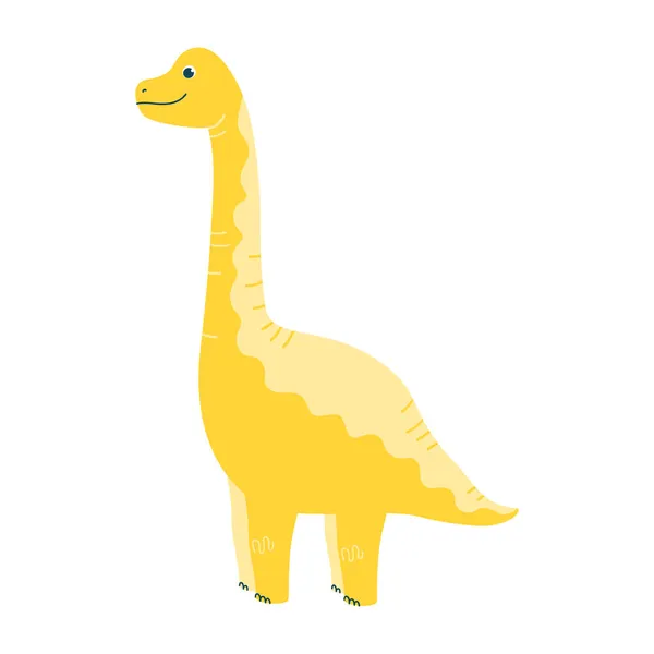 Lindo Dinosaurio Carácter Aislado Sobre Fondo Blanco Ilustración Vectorial — Vector de stock