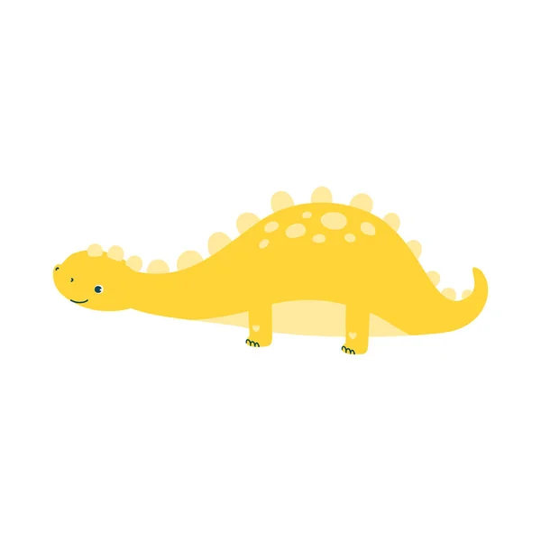 Милий Динозавр Персонаж Ізольований Білому Тлі Векторні Ілюстрації — стоковий вектор