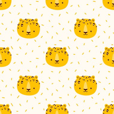 Leopar ağızlıklı vektörsüz desen