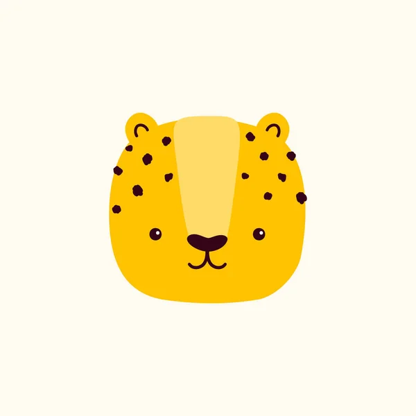 Vector Leuke Illustratie Van Cheeta Muilkorf Geïsoleerd Witte Achtergrond — Stockvector