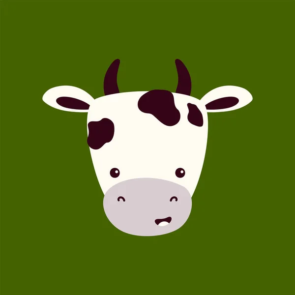 Roztomilá Kráva Vektorová Ilustrace Zvíře Izolované Bílém Pozadí — Stockový vektor