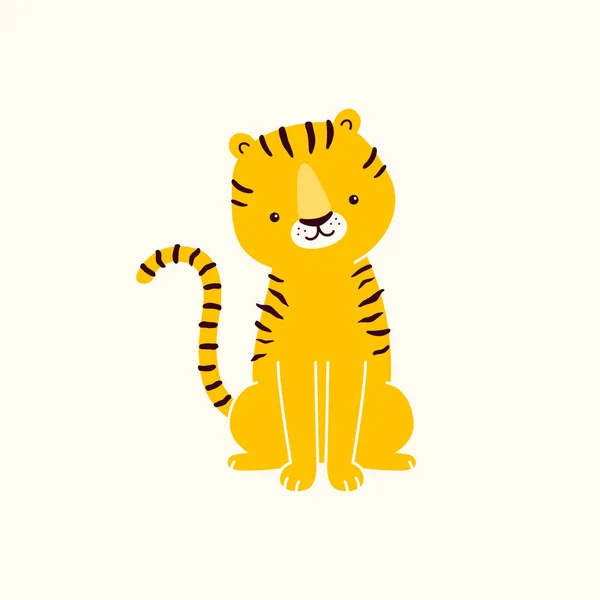 Vector Illustration Cute Tiger — Stock Vector