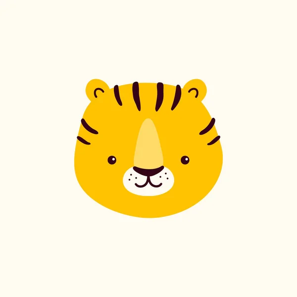 Lindo Tigre Hocico Vector Ilustración Aislado Sobre Fondo Blanco — Vector de stock