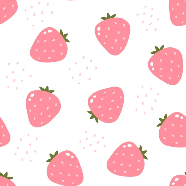 Modèle Vectoriel Sans Couture Avec Des Fraises — Image vectorielle