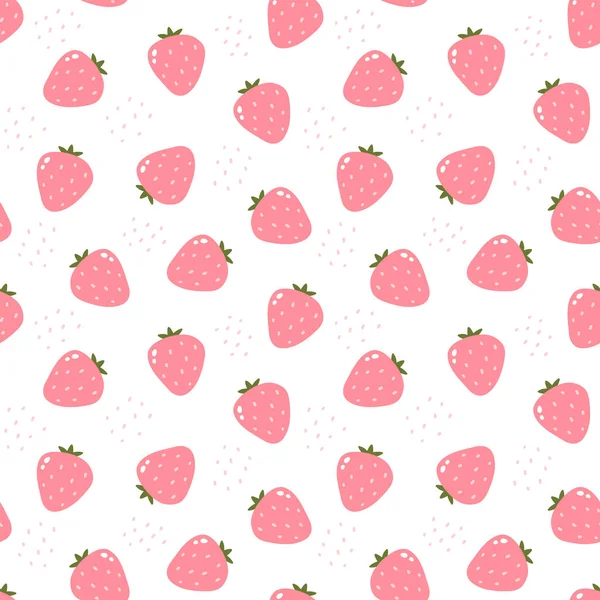 Modèle Vectoriel Sans Couture Avec Des Fraises — Image vectorielle