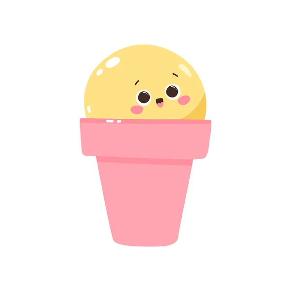 Lindo Personaje Vector Paletas Una Taza Helado Postre Frío Dulzura — Archivo Imágenes Vectoriales