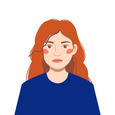 Kızıl saçlı güzel bir kadının temsili portresi.