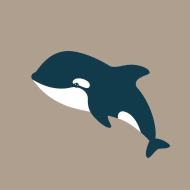 Şirin bir katil balinanın vektör çizimi