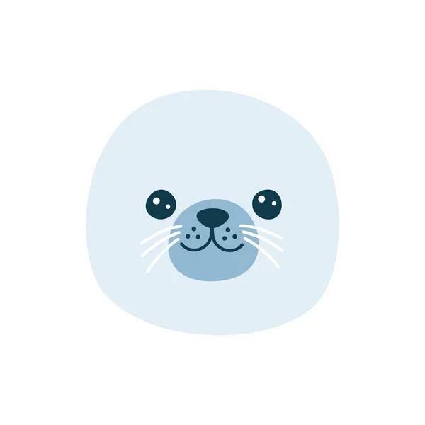 Vector Illustration Cute Seal Muzzle — Stock Vector