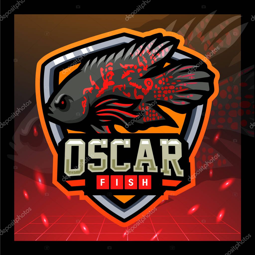 Oscar fish mascot. esport logo design