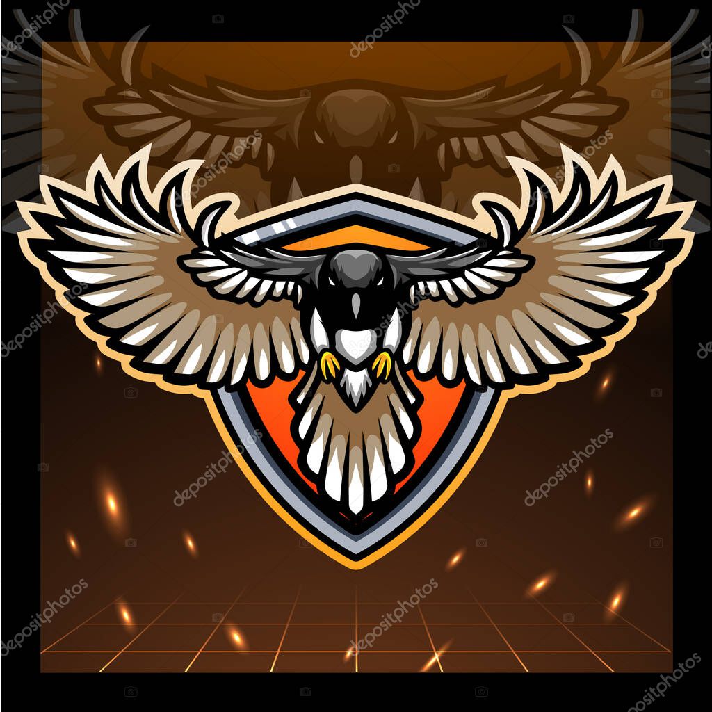 Catcher bird mascot. esport logo design