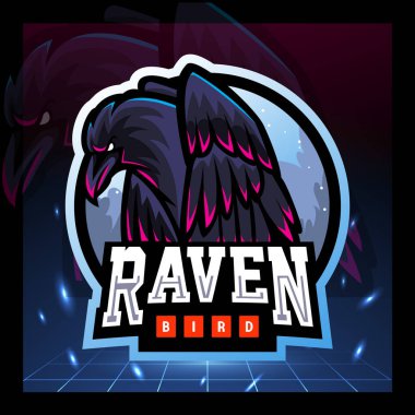 Kuzgun maskotu. esport logo tasarımı