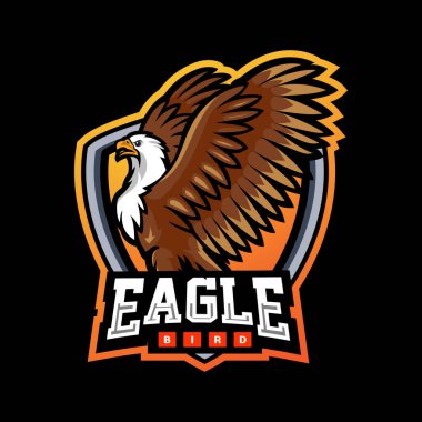 Kartal kuş maskotu. esport logo tasarımı