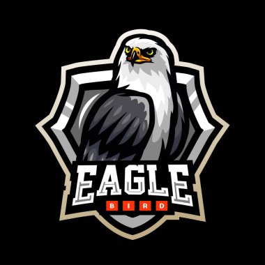 Kartal kuş maskotu. esport logo tasarımı