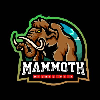 Mamut fil maskotu. esport logo tasarımı 