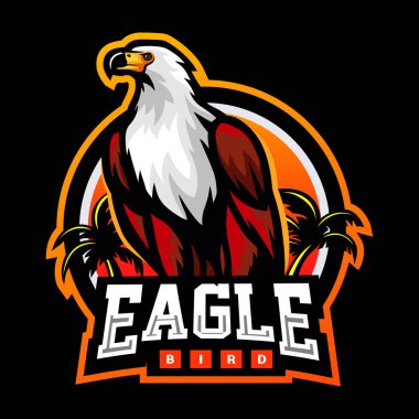 Kartal kuş maskotu. esport logo tasarımı
