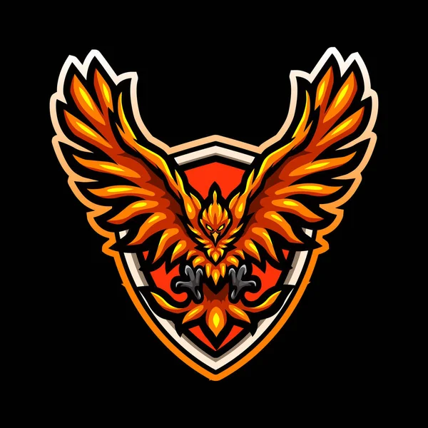 Mascotte Oiseau Phoenix Design Logo Esport — Image vectorielle