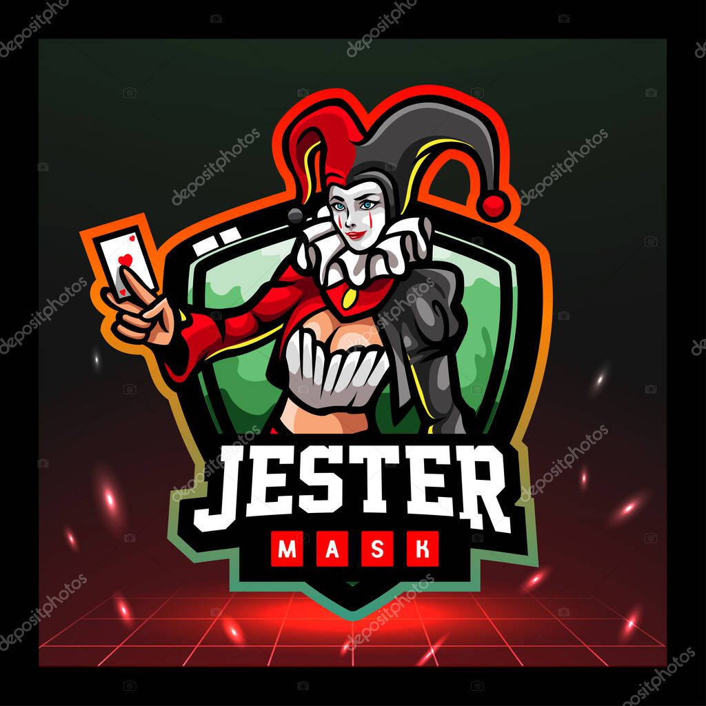Jester mascot. esport logo design