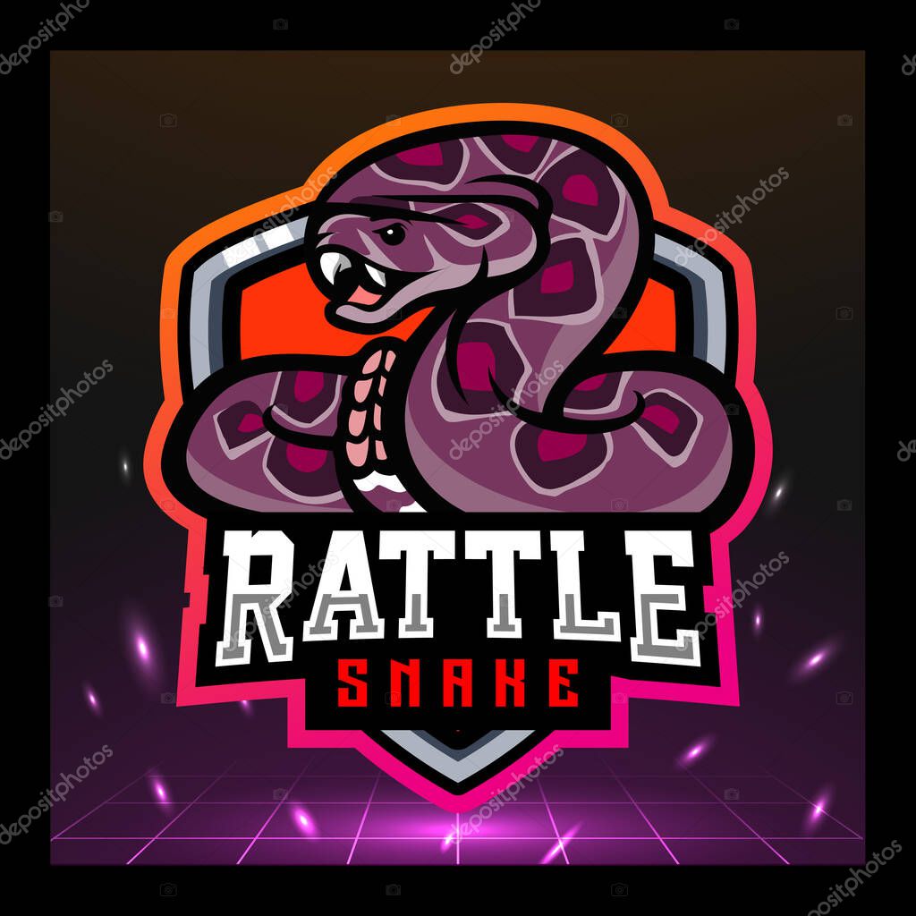 Rattlessnake mascot. esport logo design