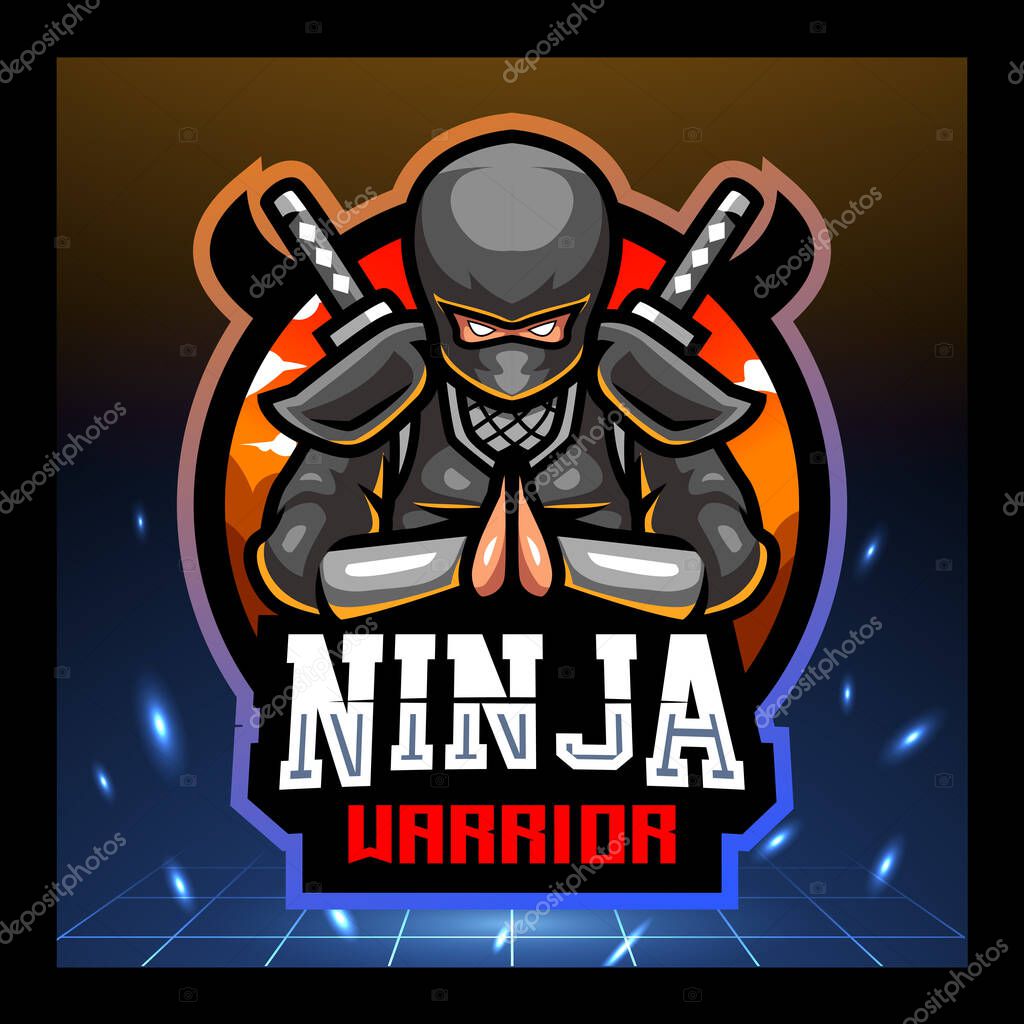 Ninja warrior mascot. esport logo design