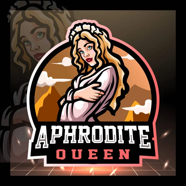 Mascotte Aphrodite Design Logo Esport — Image vectorielle