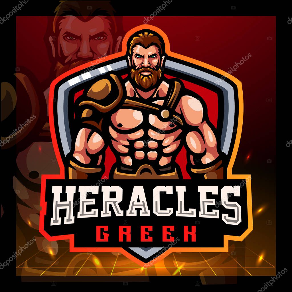 Heracles mascot. esport logo design