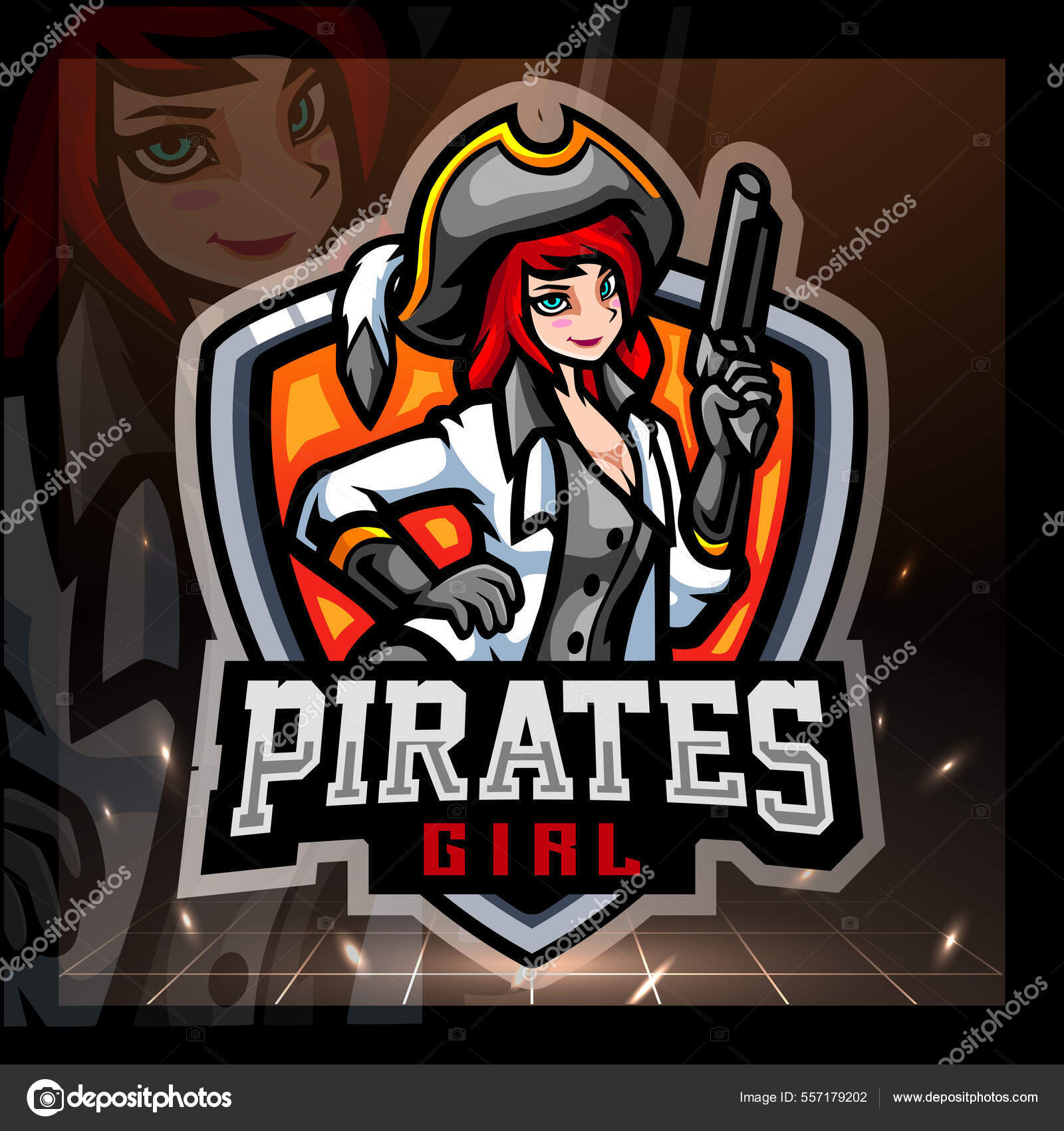 Diseño de logotipo de mascota pirata esport