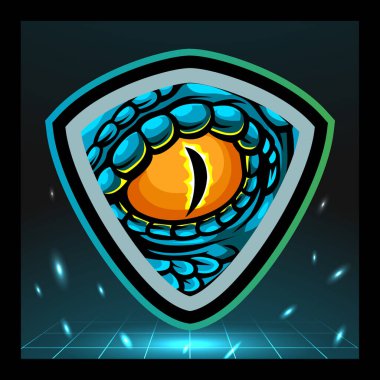 Sürüngen gözlü maskot. esport logo tasarımı