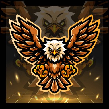 Kartal kuş maskotu. esport logo tasarımı