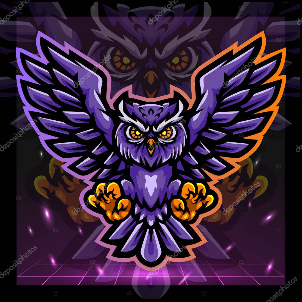 Owl bird mascot.esport logo design