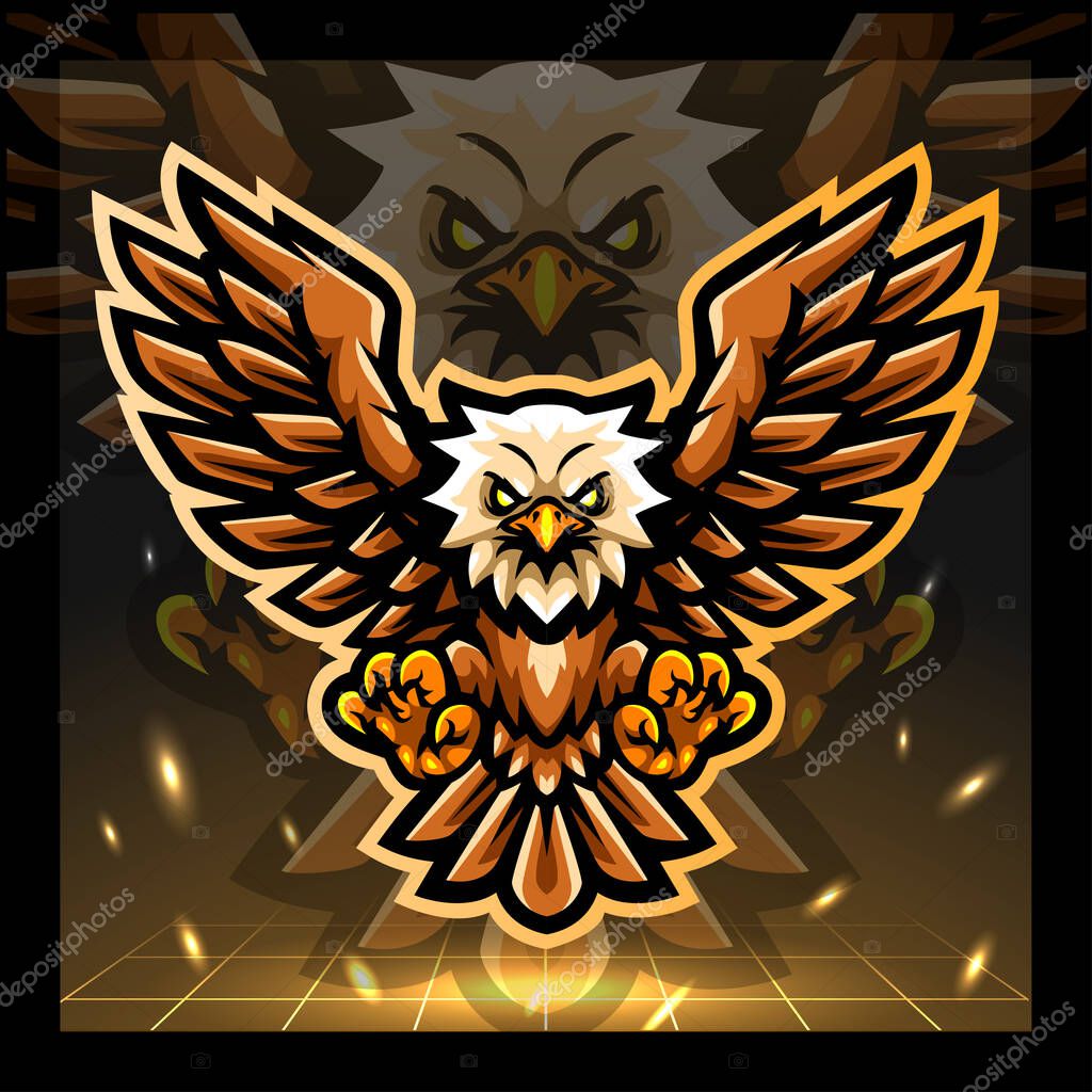 Eagle bird mascot. esport logo design