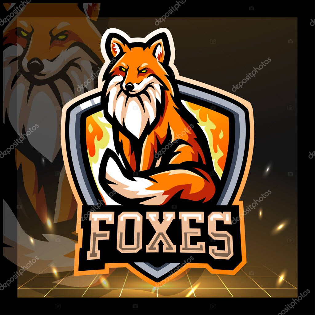 Fox mascot. esport logo design