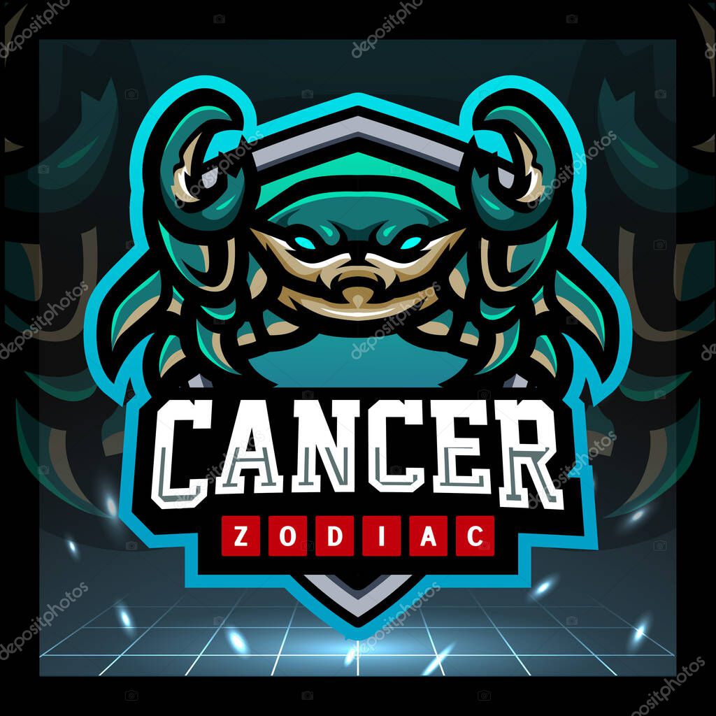 Cancer zodiac mascot. esport logo design