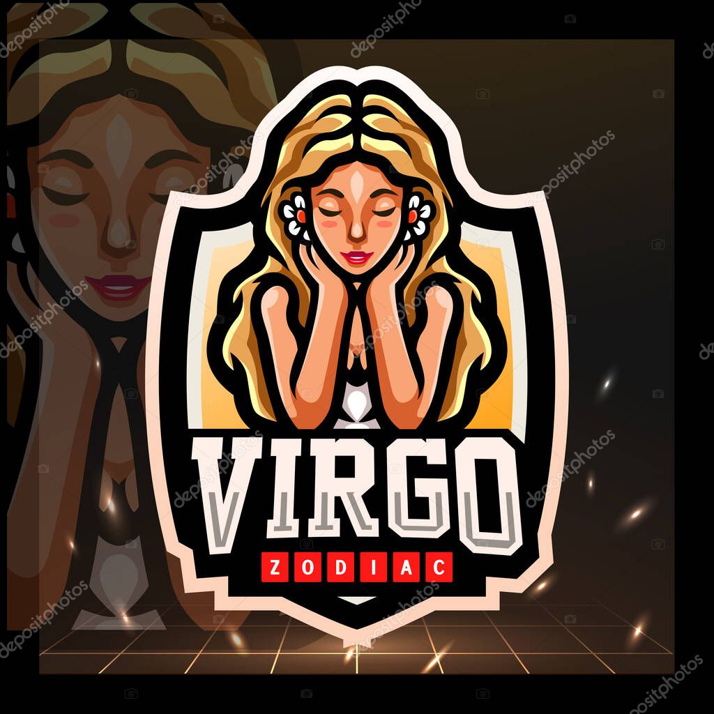Virgo zodiac mascot. esport logo design