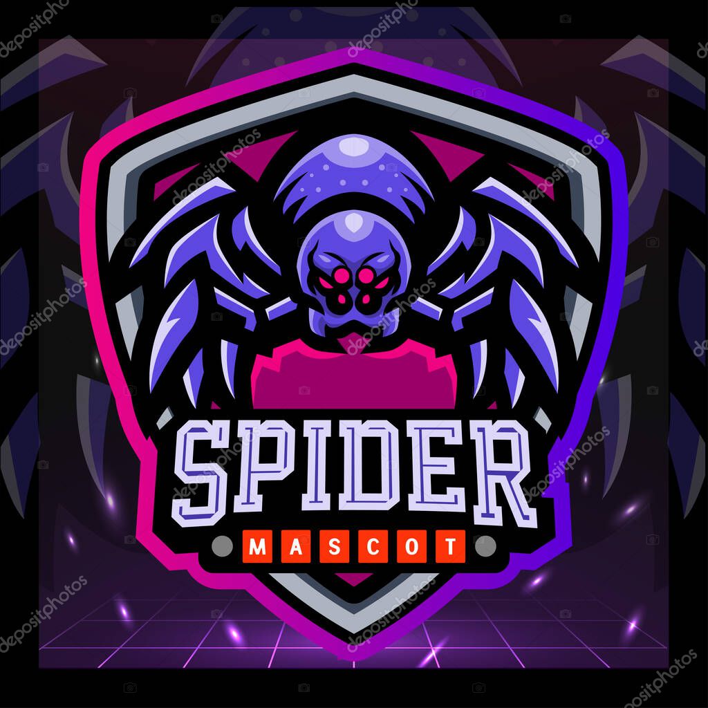 Spider mascot. esport logo design