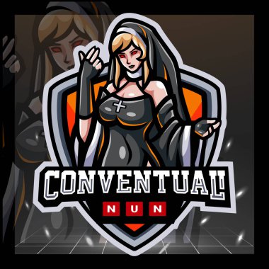 Rahibe maskotu. esport logo tasarımı